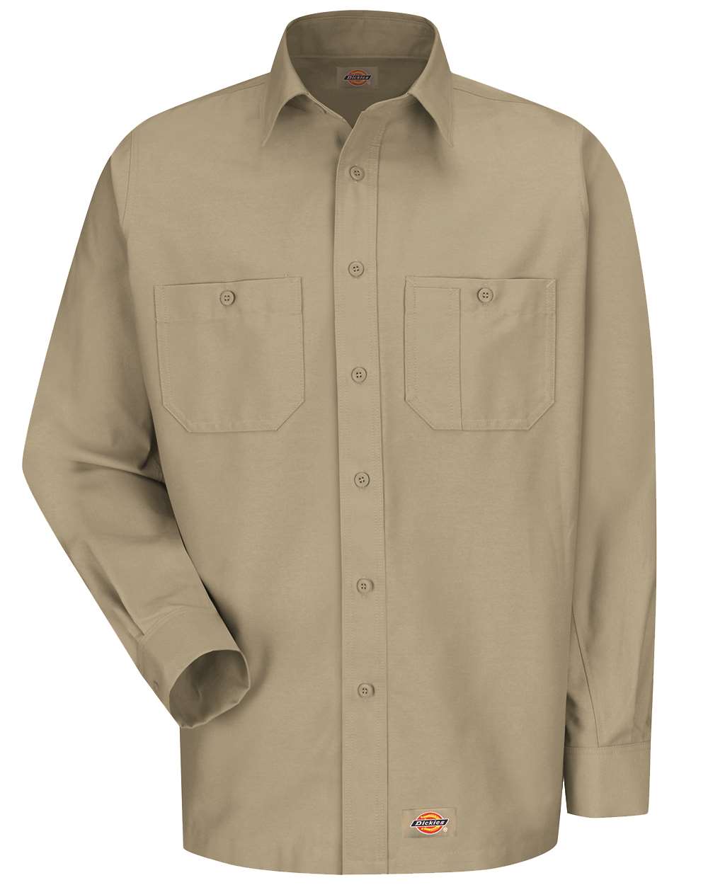 Dickies Men's Tall Long Sleeve Work Shirt. WS10T - Khaki