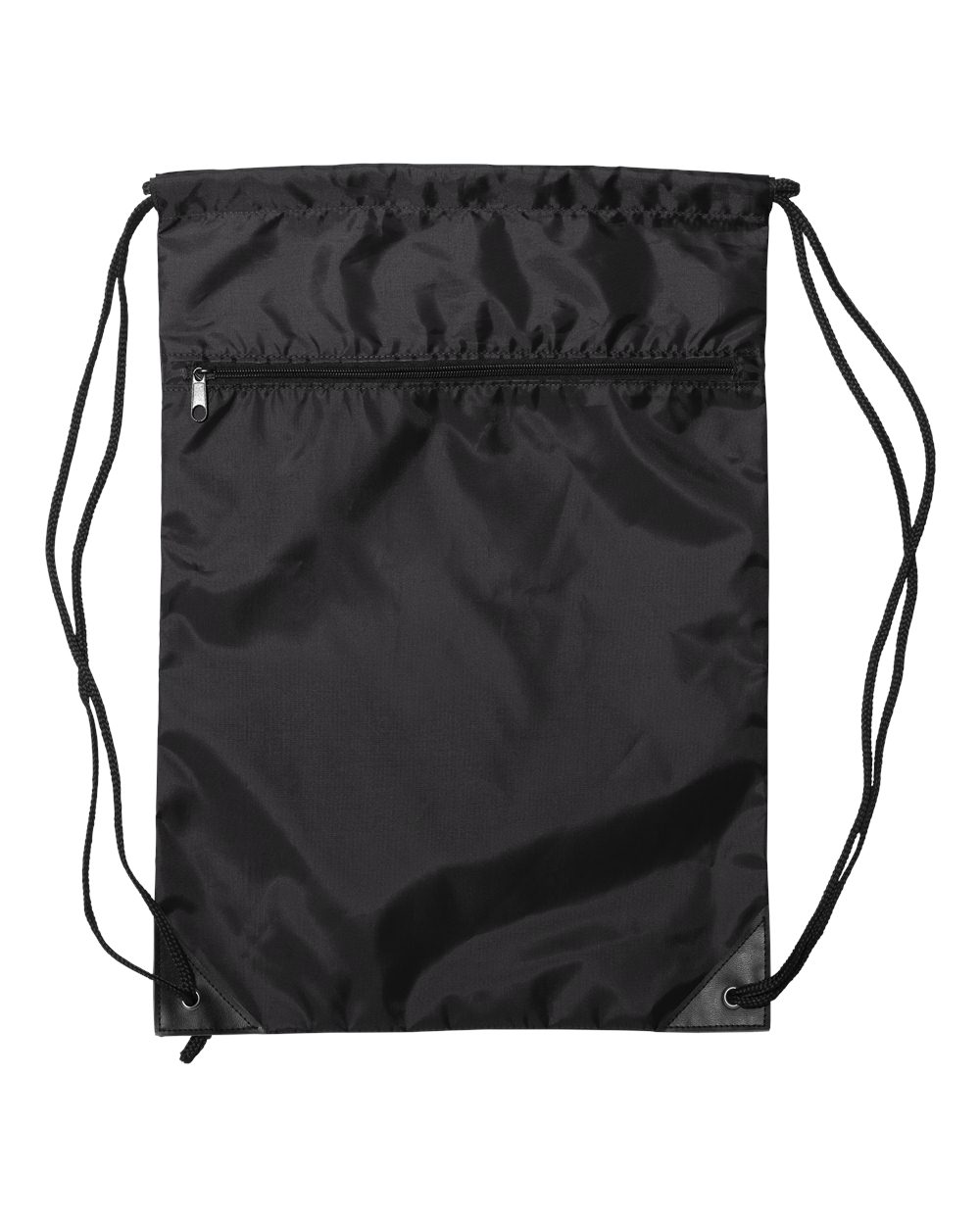 Liberty Bags Zippered Drawstring Backpack. 8888 - Black