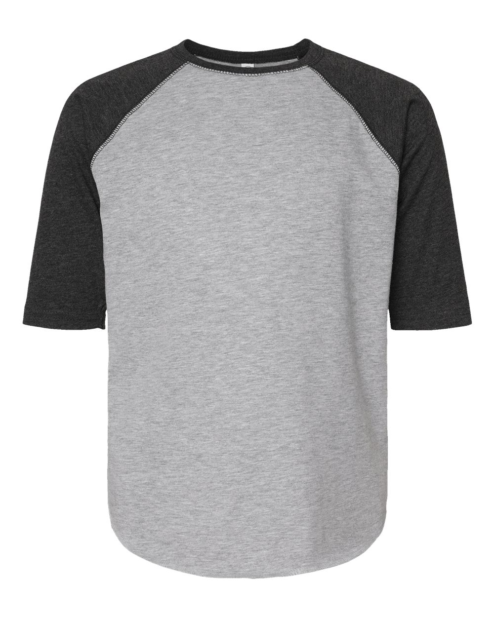 LAT Youth Baseball Fine Jersey Three-Quarter Sleeve Tee. 6130 - Vintage Heather/ Vintage Smoke