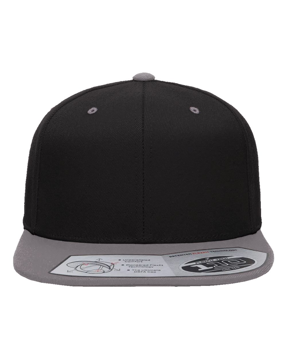 Flexfit 110® Snapback Cap. 110F - Black/ Grey