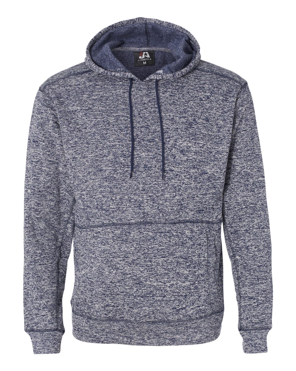 J. America Men's Cosmic Fleece Hooded Sweatshirt. 8613 - Navy Fleck