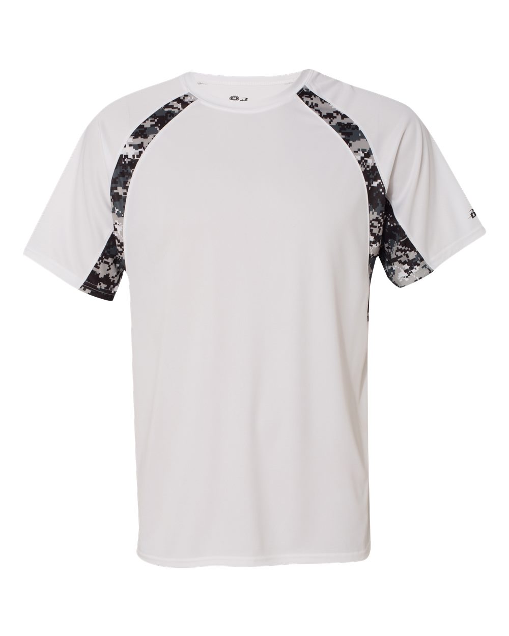 Badger Men's Hook Digital T-Shirt. 4140 - White/ Black