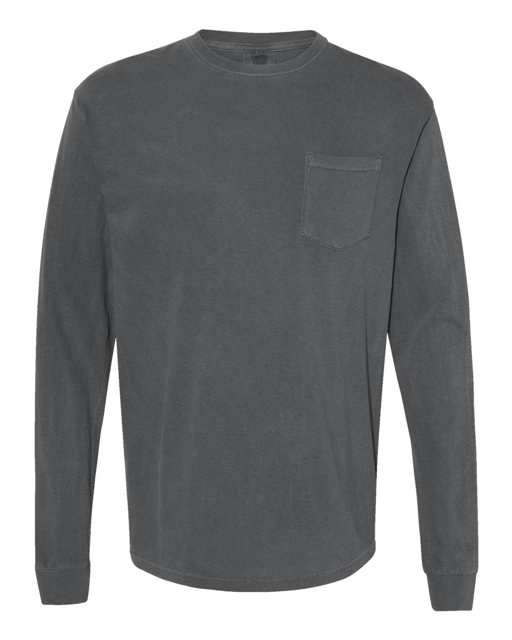 Comfort Colors Unisex Garment-Dyed Heavyweight Long Sleeve Pocket T-Shirt. 4410 - Pepper