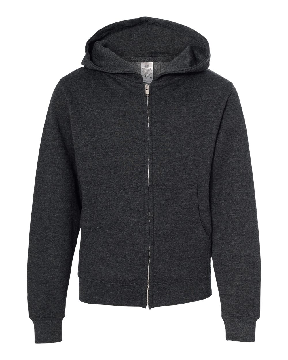 Independent Trading Co. Youth Midweight Full-Zip Hooded Sweatshirt. SS4001YZ - Charcoal Heather