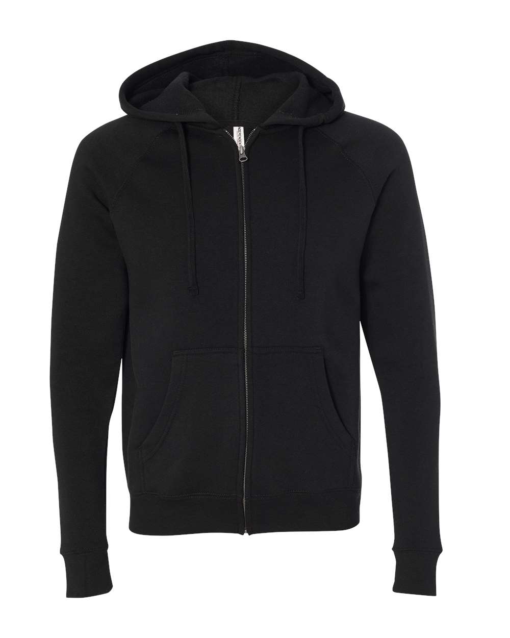 Independent Trading Co. Unisex Special Blend Raglan Full-Zip Hooded Sweatshirt. PRM33SBZ - Black