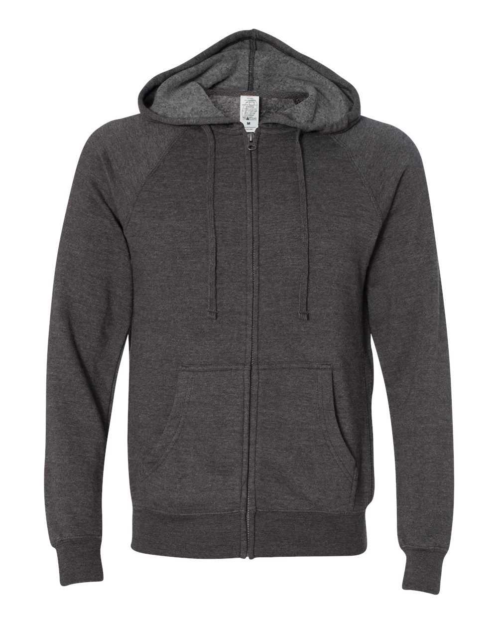 Independent Trading Co. Unisex Special Blend Raglan Full-Zip Hooded Sweatshirt. PRM33SBZ - Carbon