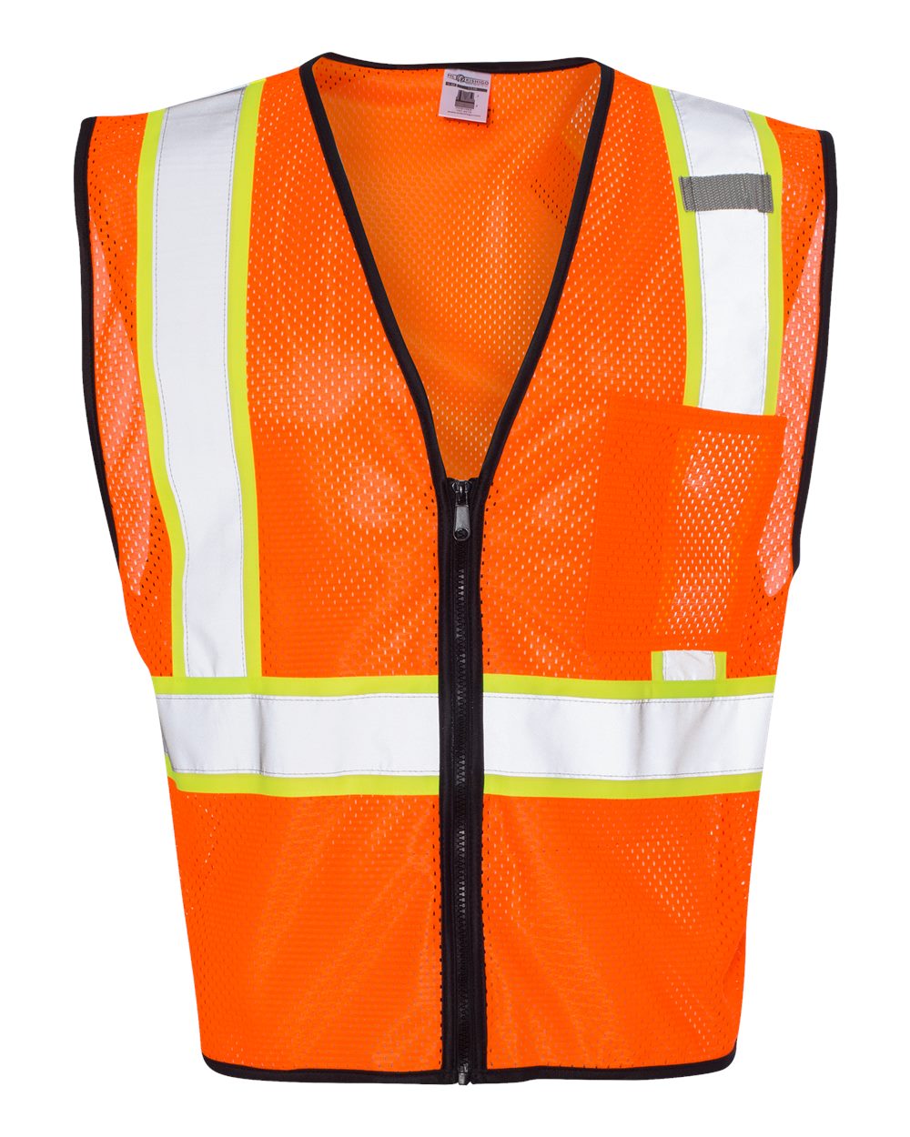 Kishigo Unisex Economy Contrasting Vest with Zippered Front. 1527-1528 - Orange
