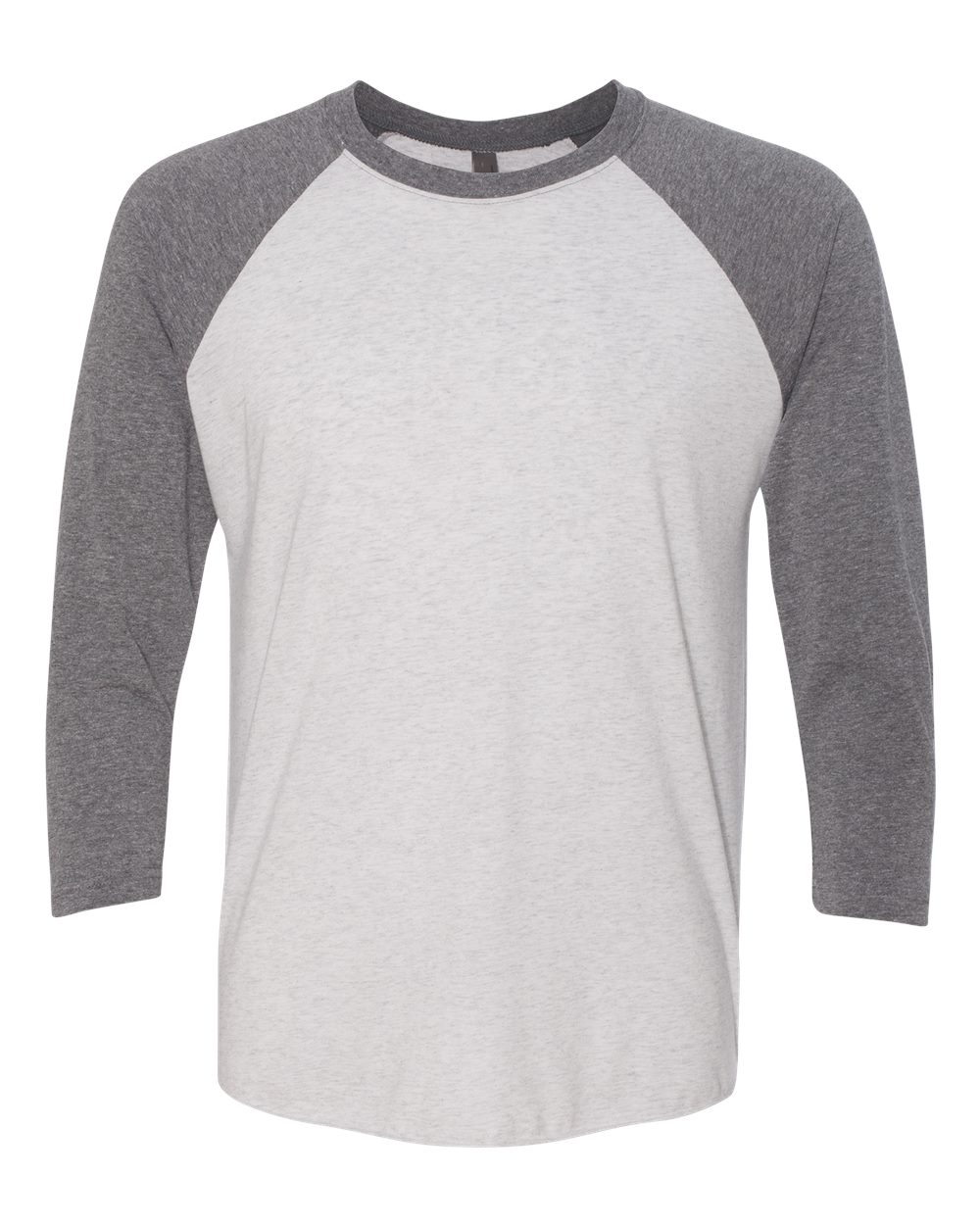 Next Level Unisex Triblend Three-Quarter Raglan Tee. 6051 - Premium Heather Sleeves/ Heather White Body