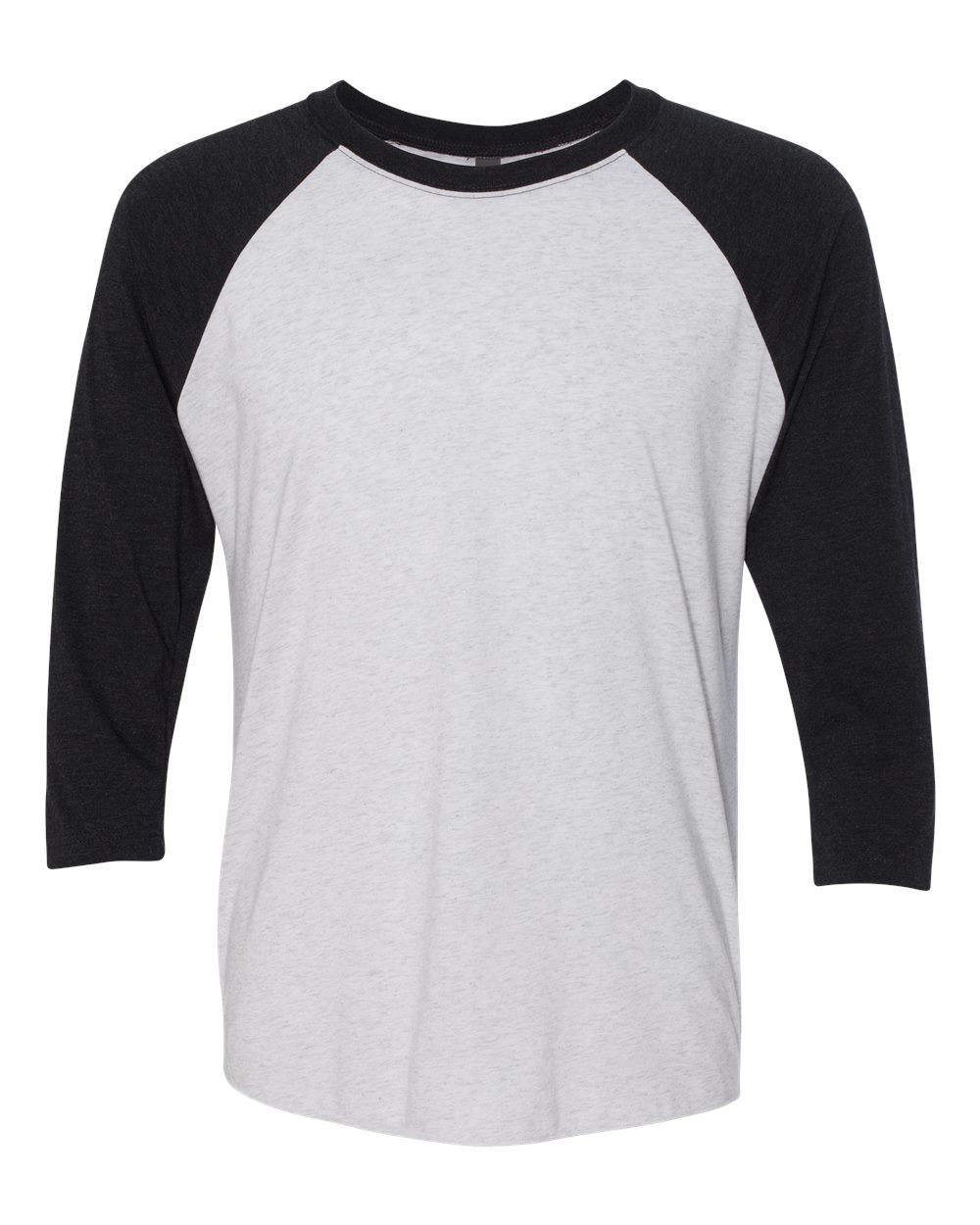 Next Level Unisex Triblend Three-Quarter Raglan Tee. 6051 - Vintage Black Sleeves/ Heather White Body