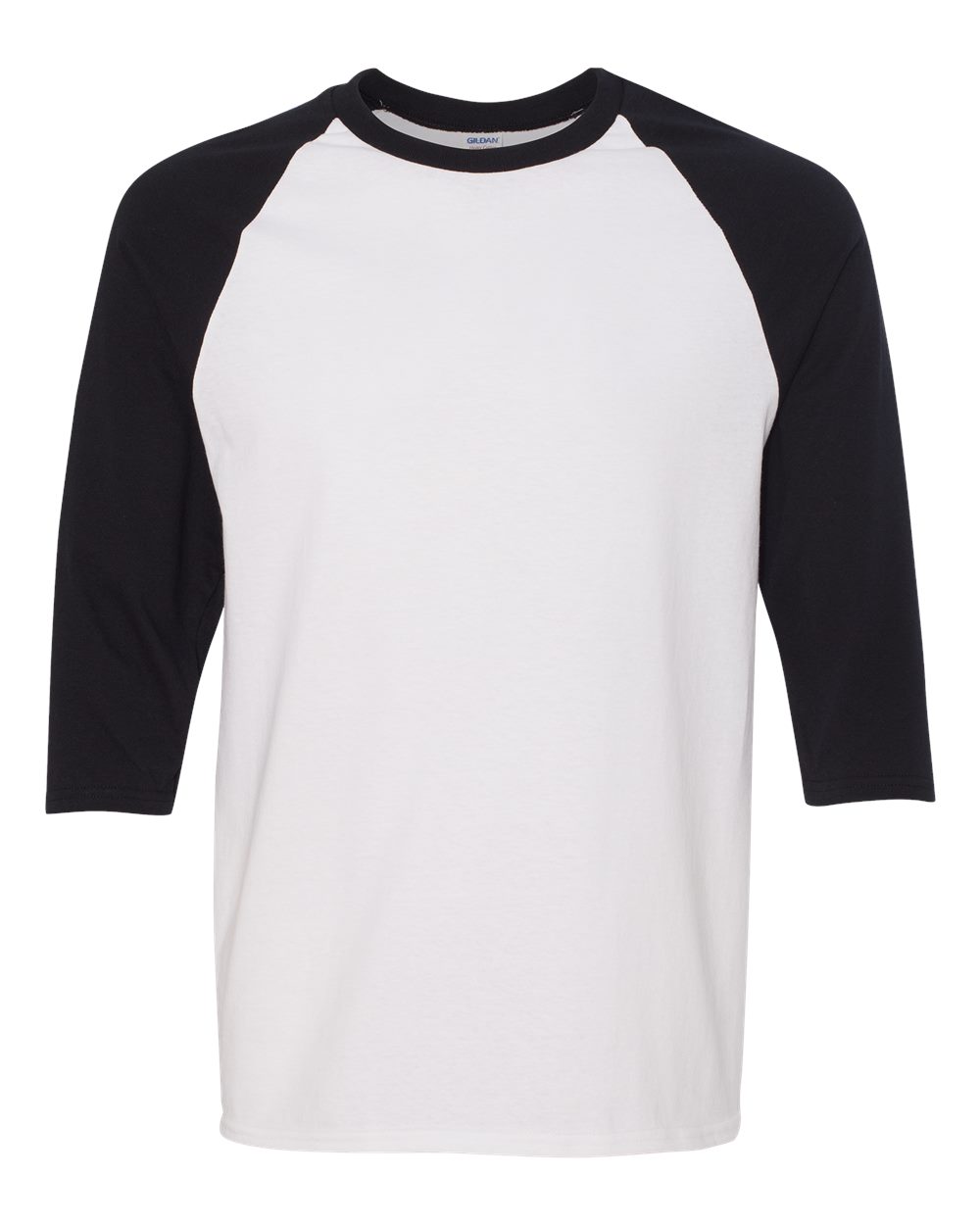 Gildan Unisex Heavy Cotton™ Raglan Three-Quarter Sleeve T-Shirt. 5700 - White/ Black