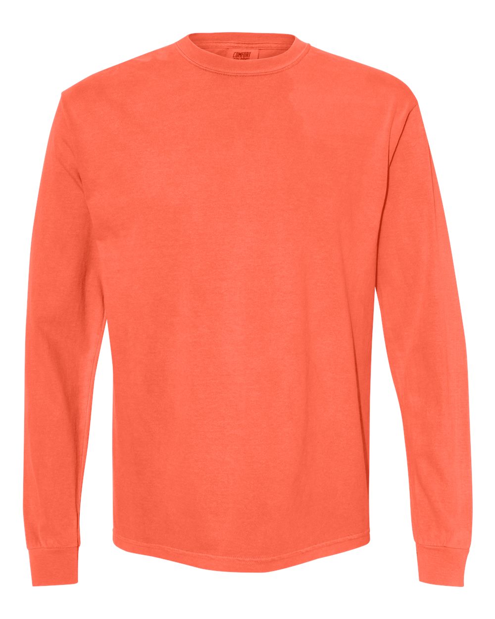 Comfort Colors Unisex Garment-Dyed Heavyweight Long Sleeve T-Shirt. 6014 - Neon Red Orange