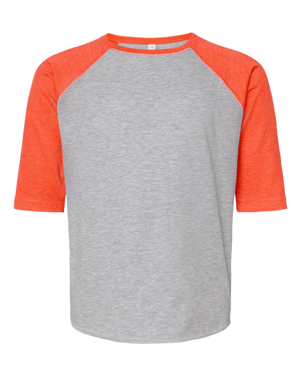 LAT Youth Baseball Fine Jersey Three-Quarter Sleeve Tee. 6130 - Vintage Heather/ Vintage Orange