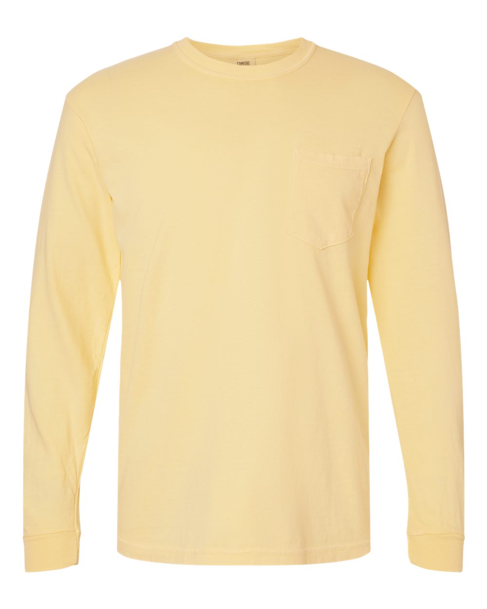 Comfort Colors Unisex Garment-Dyed Heavyweight Long Sleeve Pocket T-Shirt. 4410 - Butter