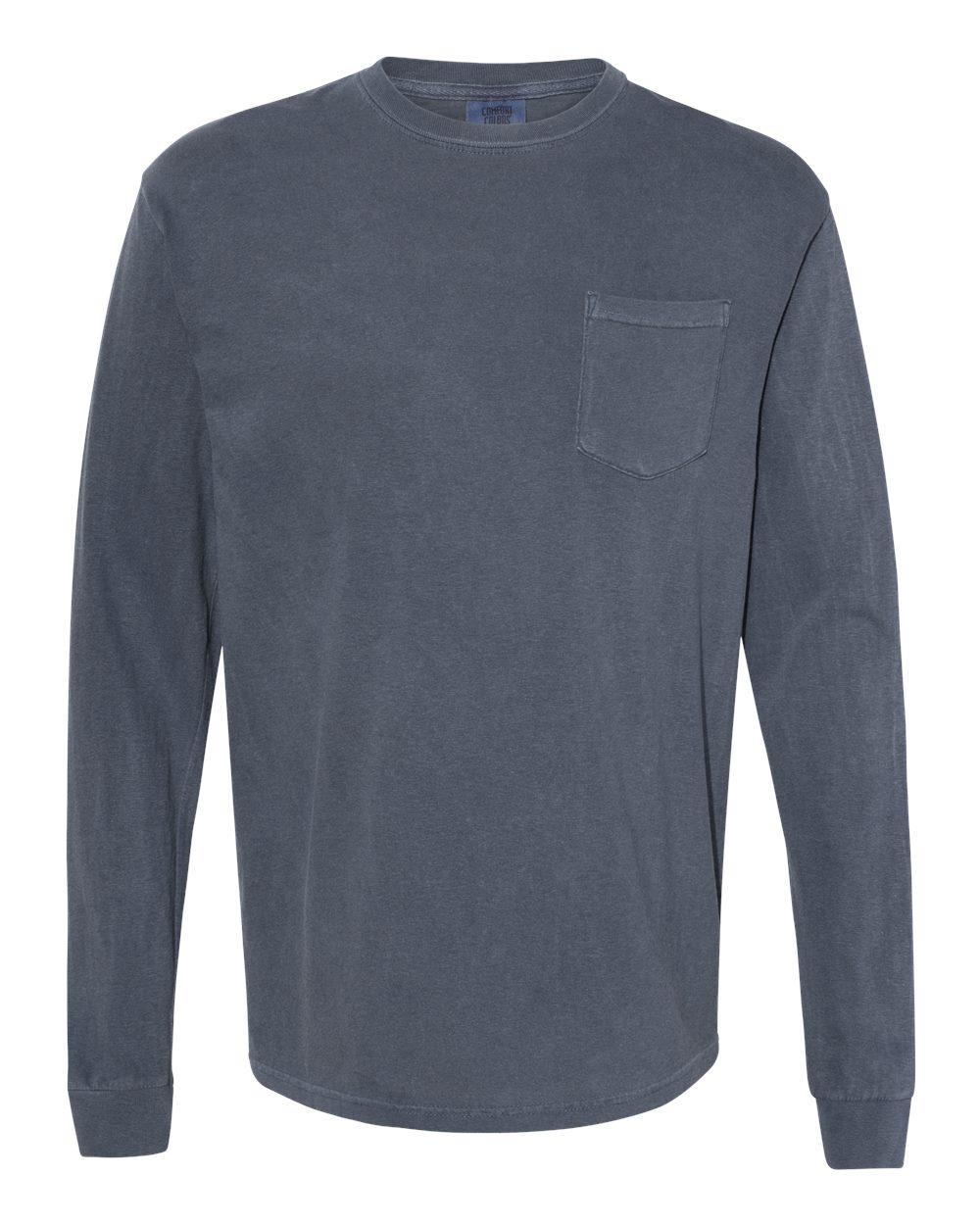 Comfort Colors Unisex Garment-Dyed Heavyweight Long Sleeve Pocket T-Shirt. 4410 - Denim