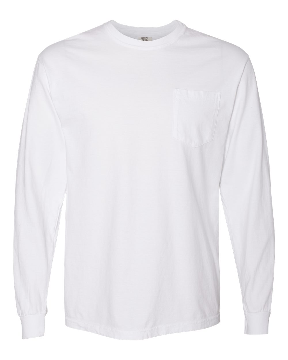 Comfort Colors Unisex Garment-Dyed Heavyweight Long Sleeve Pocket T-Shirt. 4410 - White