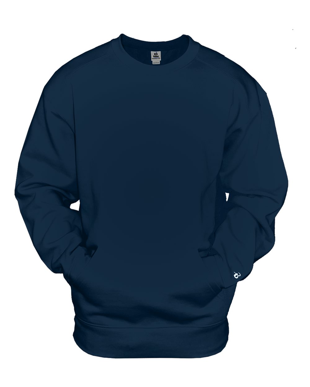 Badger Unisex Pocket Crewneck Sweatshirt. 1252 - Navy