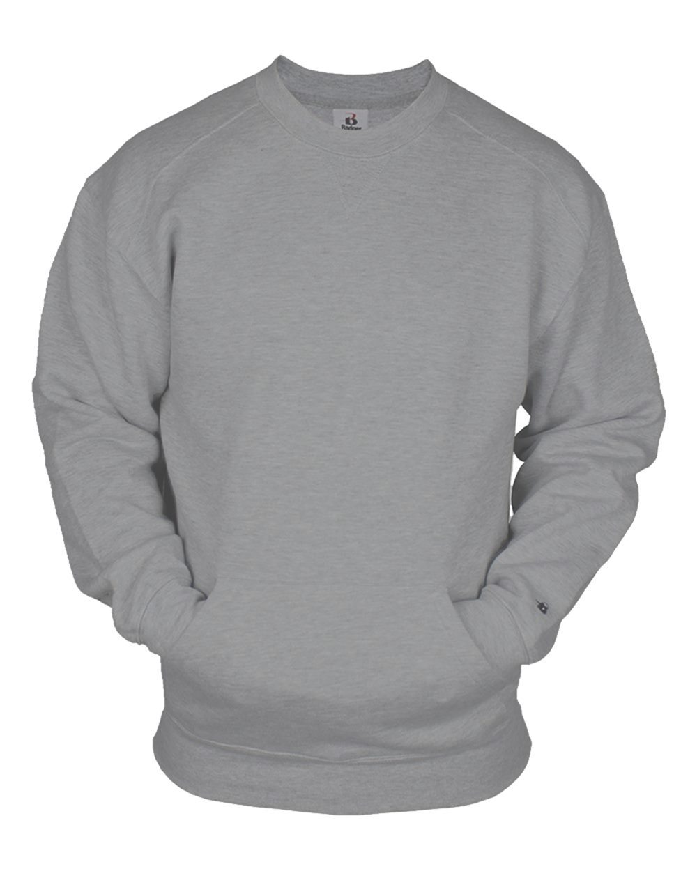 Badger Unisex Pocket Crewneck Sweatshirt. 1252 - Oxford