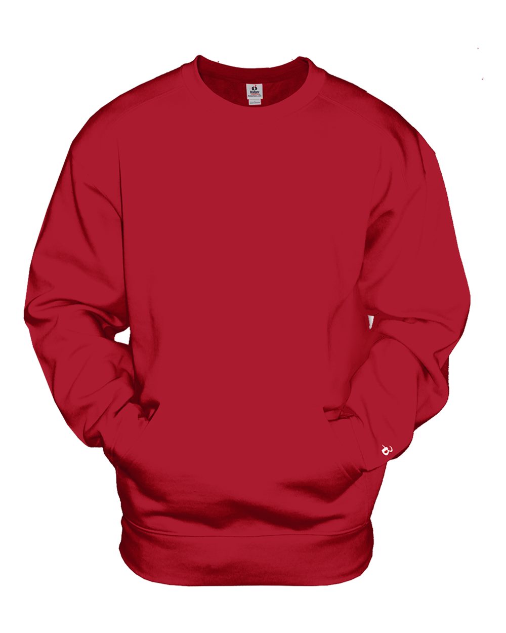 Badger Unisex Pocket Crewneck Sweatshirt. 1252 - Red