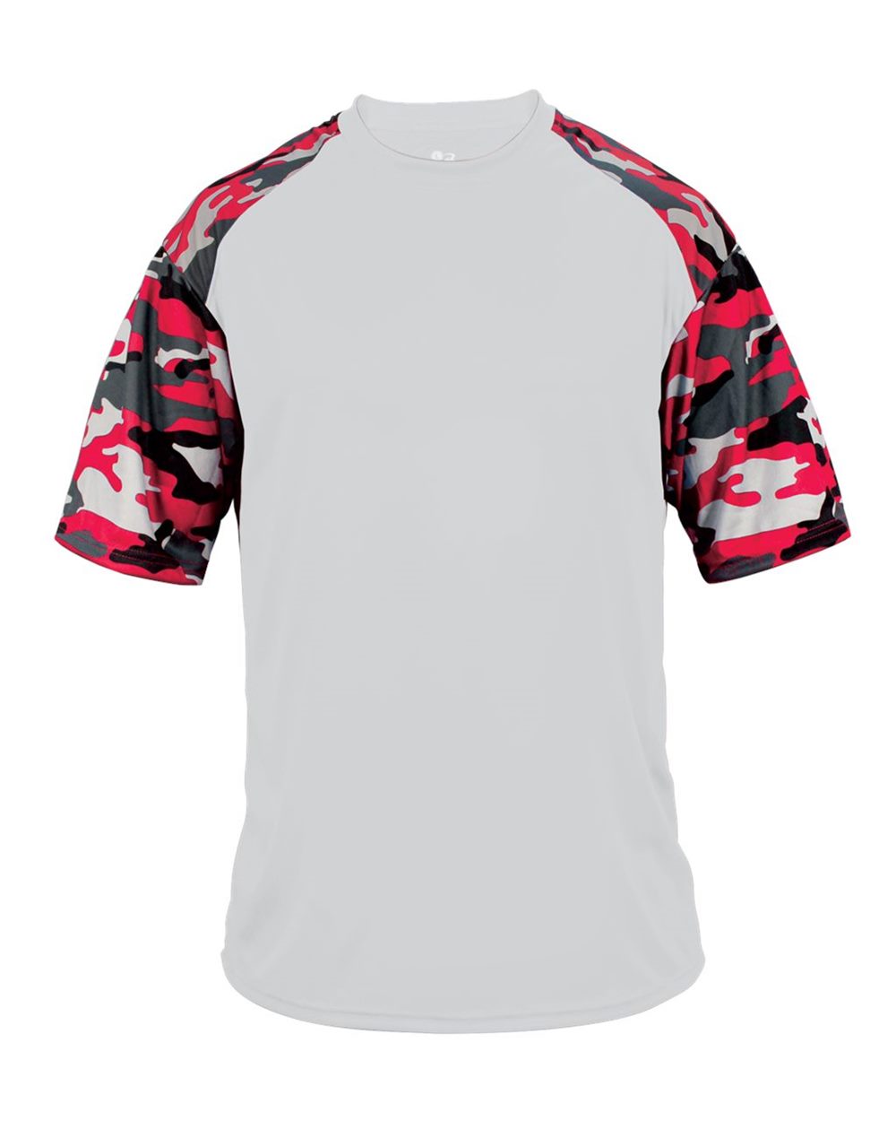 Badger Youth Camo Sport T-Shirt. 2141 - White/ Red Camo