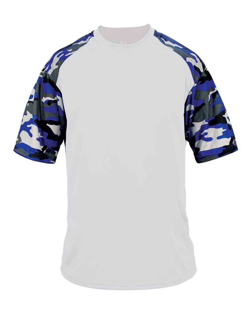 Badger Youth Camo Sport T-Shirt. 2141 - White/ Royal Camo