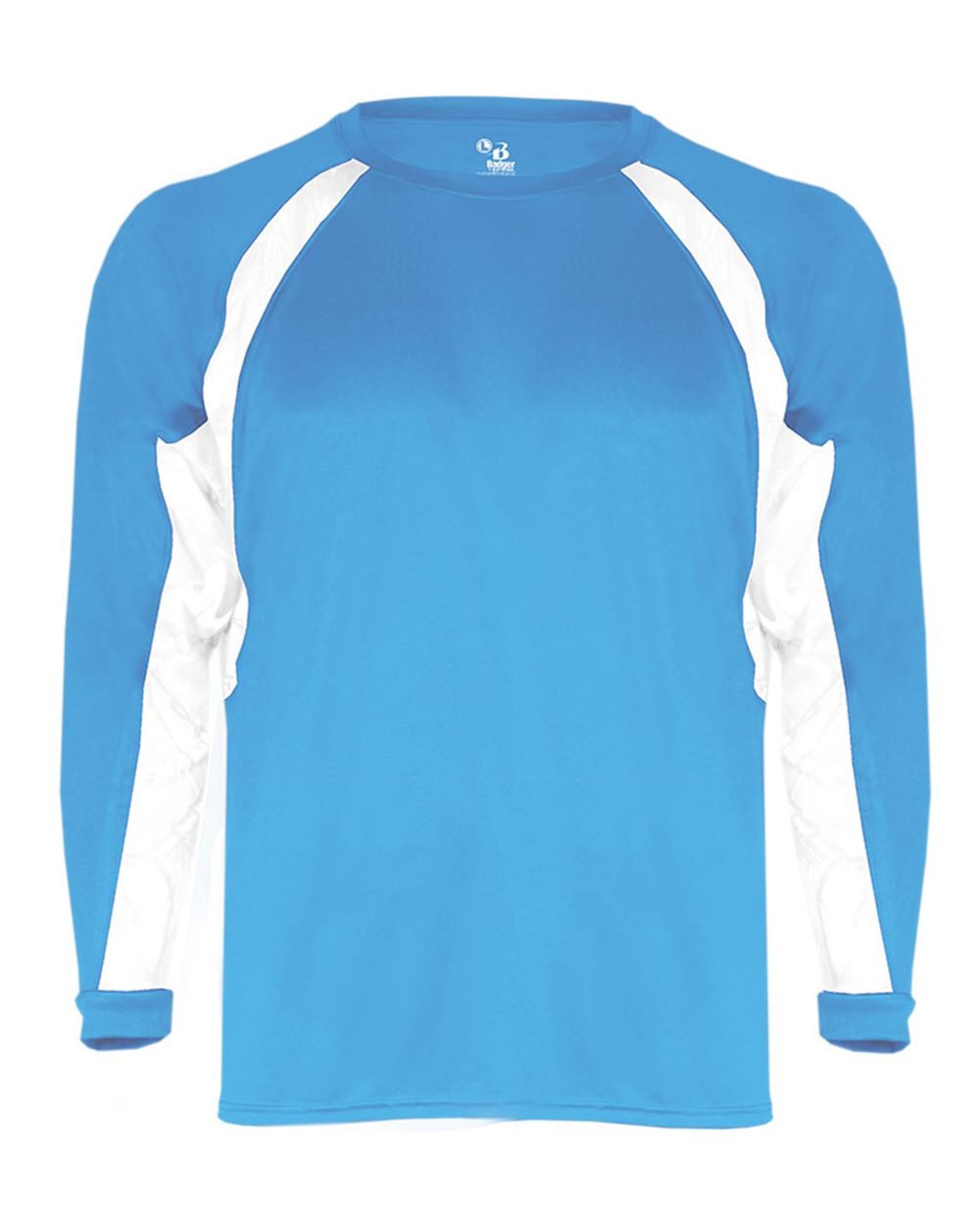Badger Youth B-Core Hook Long Sleeve T-Shirt. 2154 - Columbia Blue/ White