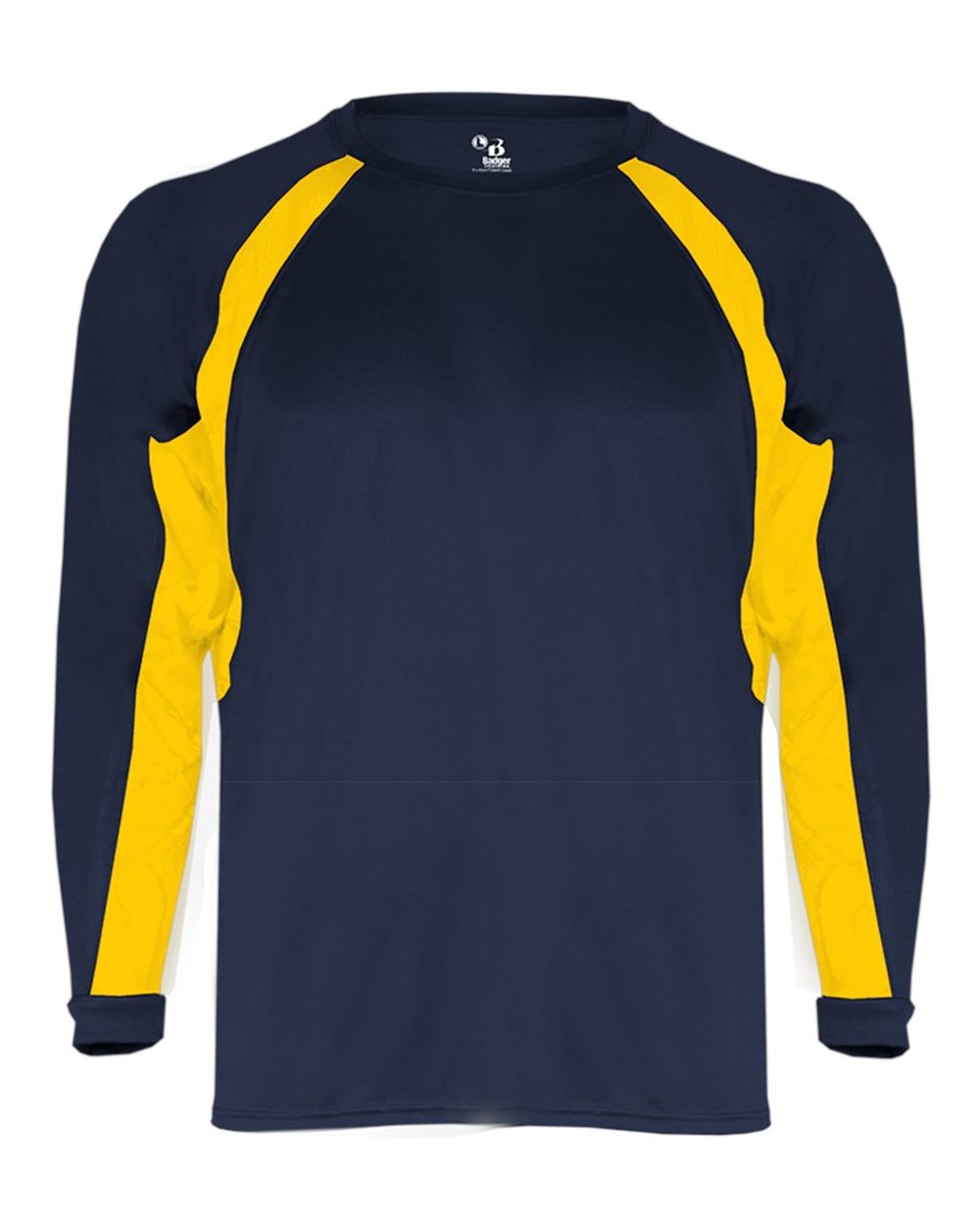 Badger Youth B-Core Hook Long Sleeve T-Shirt. 2154 - Navy/ Gold