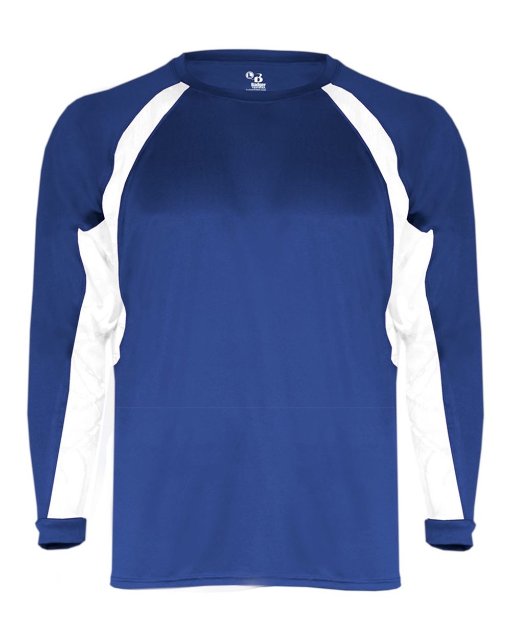 Badger Youth B-Core Hook Long Sleeve T-Shirt. 2154 - Royal/ White