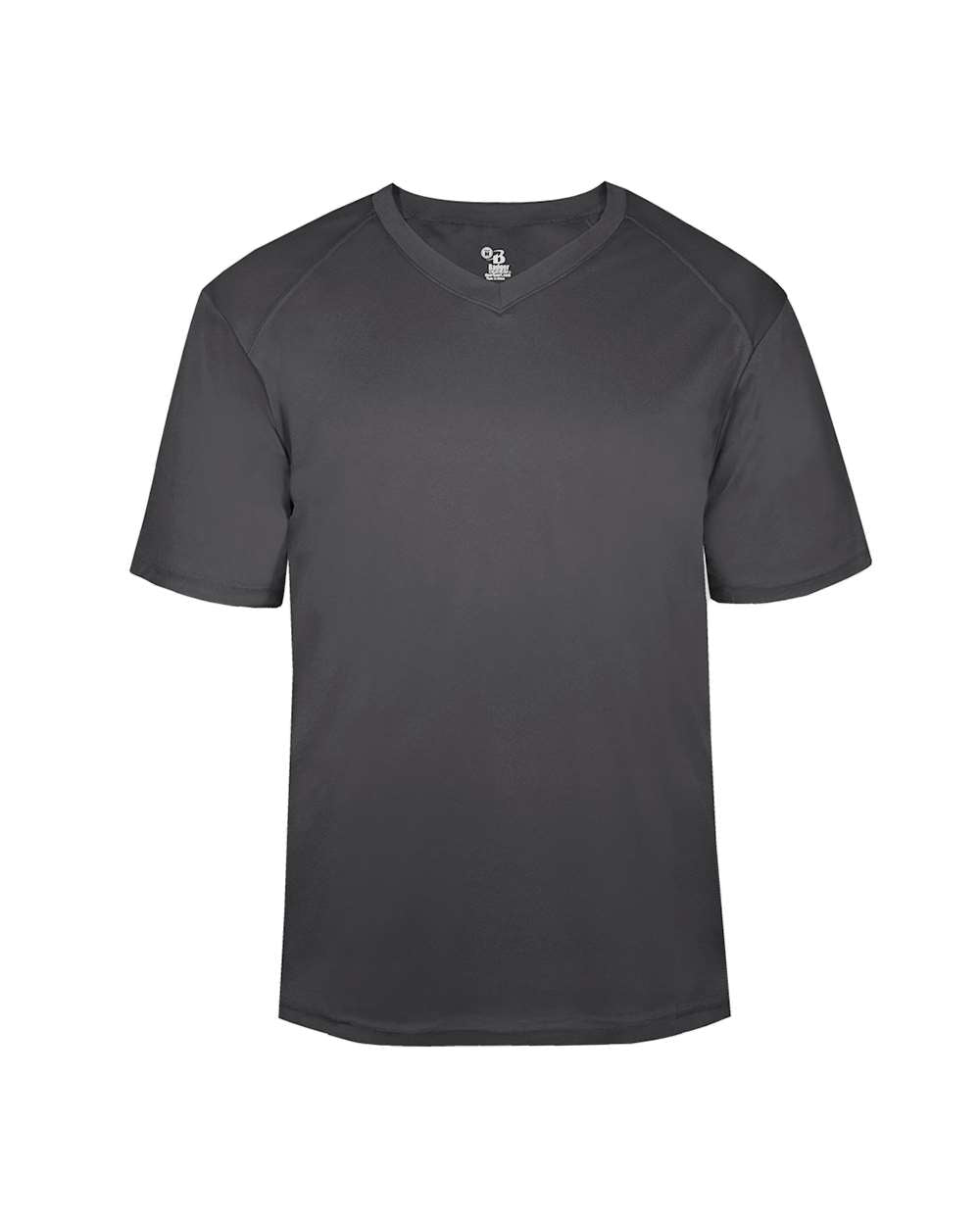 Badger Youth B-Core V-Neck T-Shirt. 2162 - Graphite
