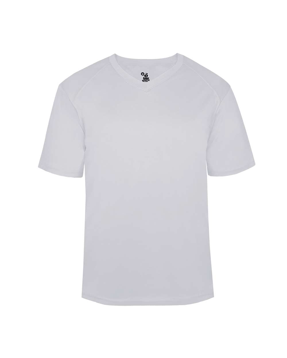 Badger Youth B-Core V-Neck T-Shirt. 2162 - Silver
