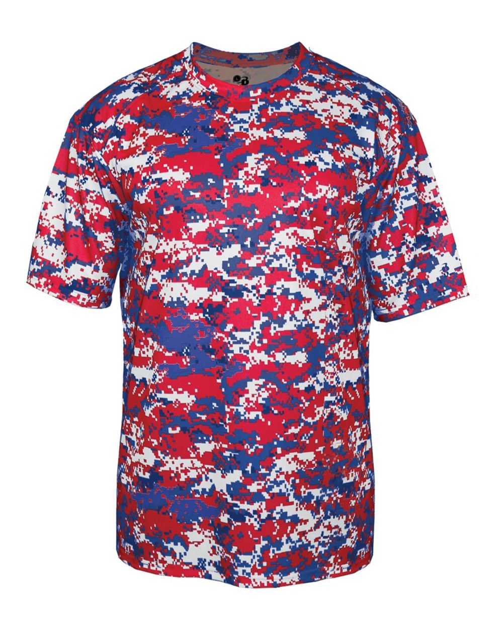 Badger Youth Digital Camo T-Shirt. 2180 - Red/ Royal Digital