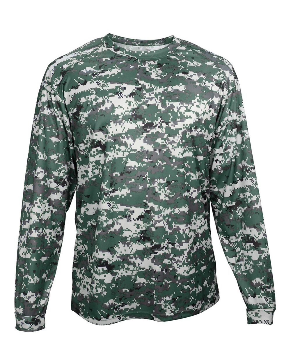 Badger Youth Digital Camo Long Sleeve T-Shirt. 2184 - Forest Digital