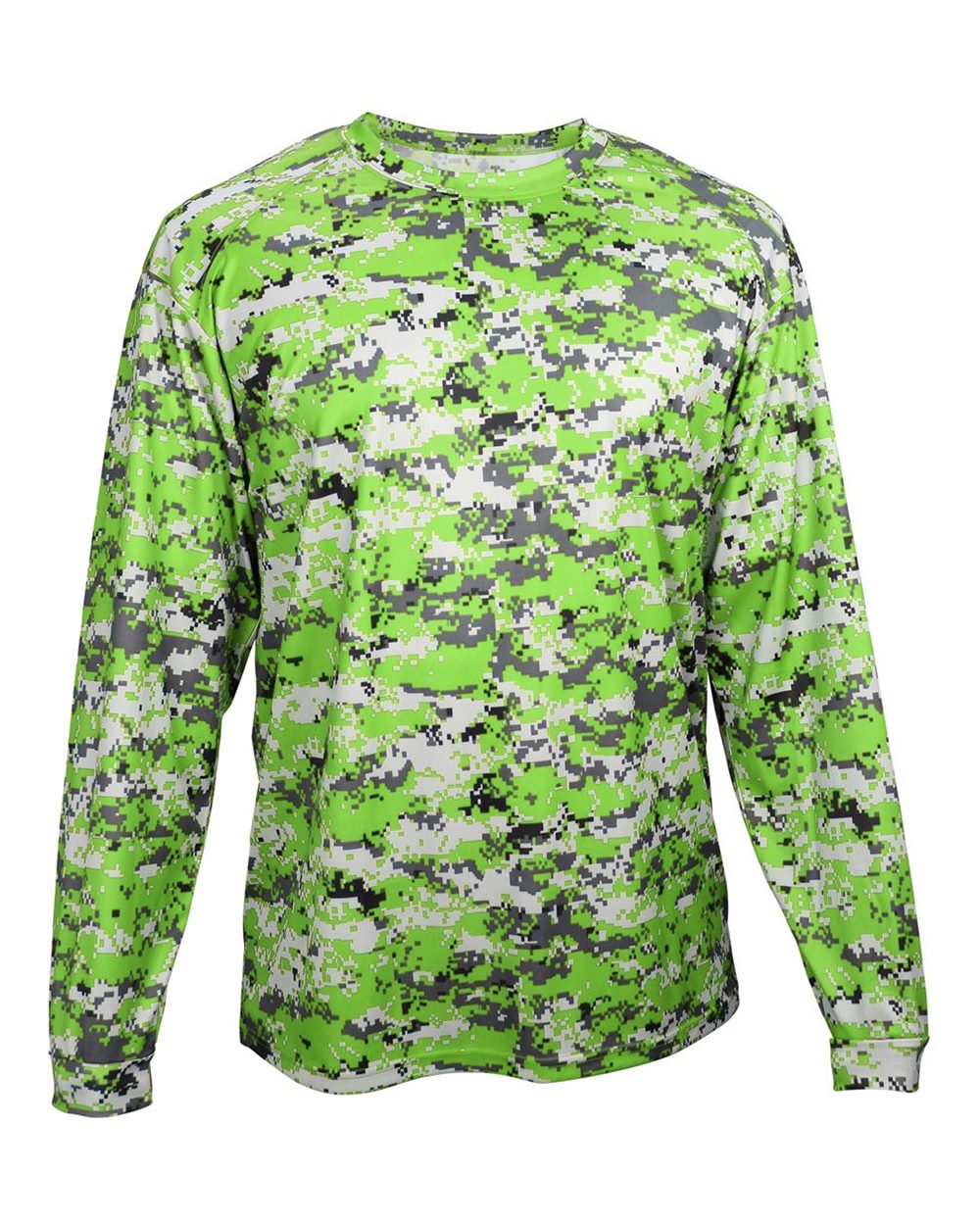 Badger Youth Digital Camo Long Sleeve T-Shirt. 2184 - Lime Digital