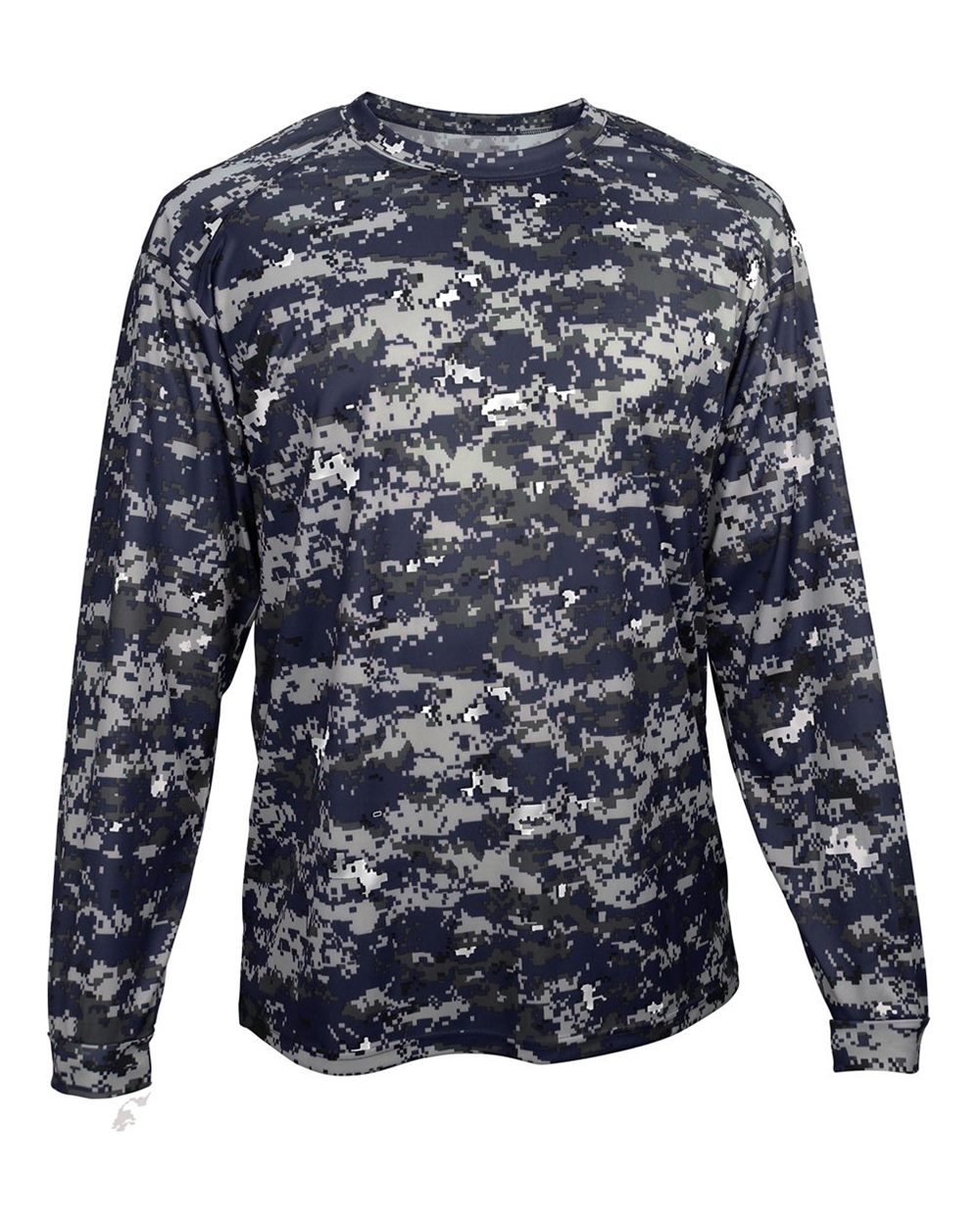 Badger Youth Digital Camo Long Sleeve T-Shirt. 2184 - Navy Digital