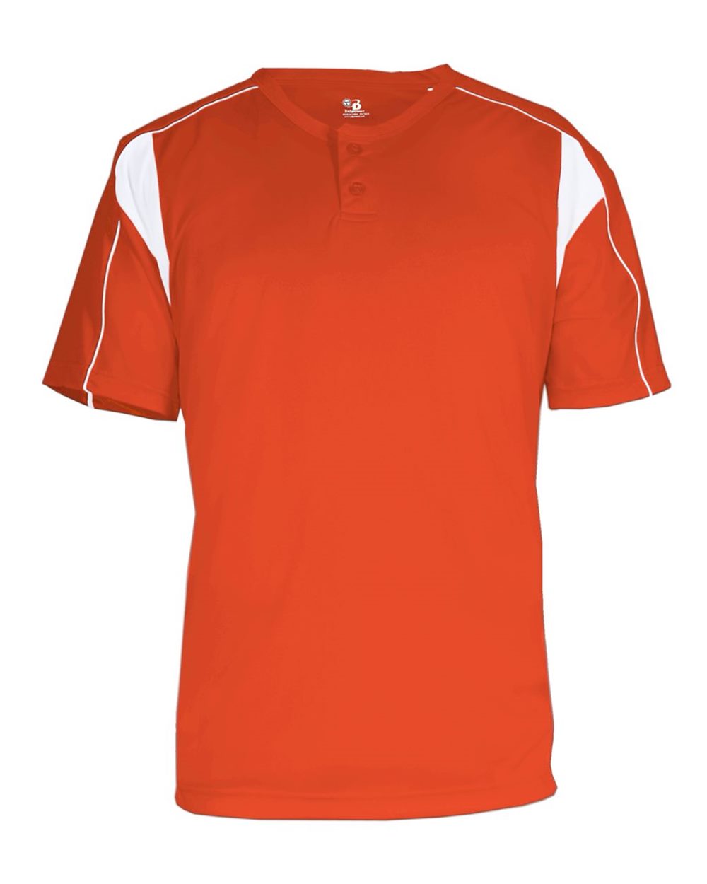 Alleson Athletic Men's B-Core Pro Placket Jersey. 7937 - Burnt Orange/ White