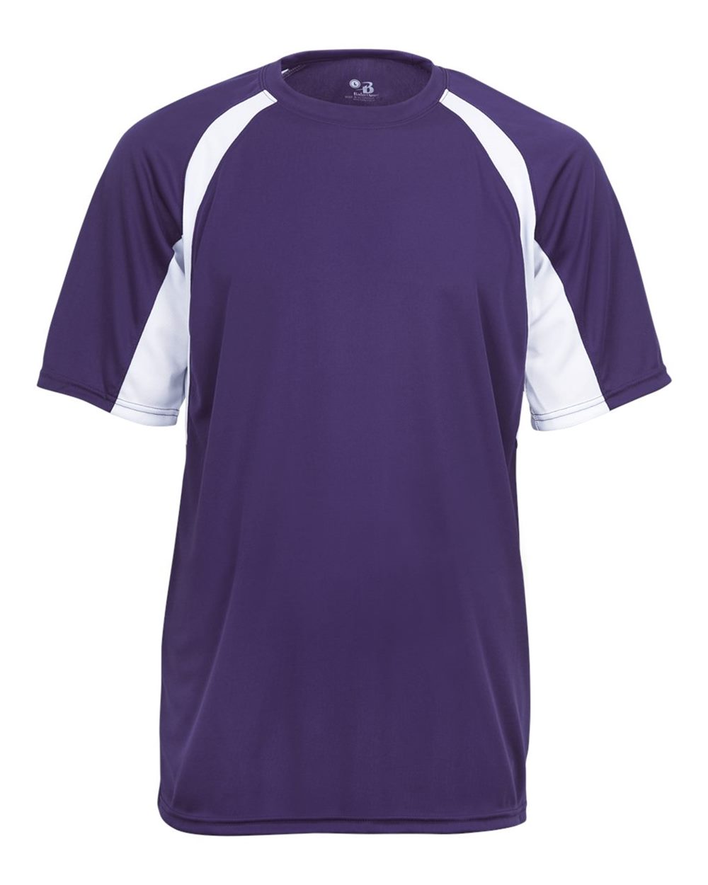 Badger Men's B-Core Hook T-Shirt. 4144 - Purple/ White