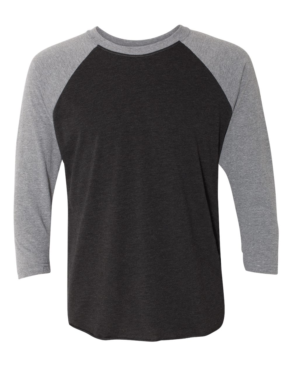 Next Level Unisex Triblend Three-Quarter Raglan Tee. 6051 - Premium Heather Sleeves/ Vintage Black Body