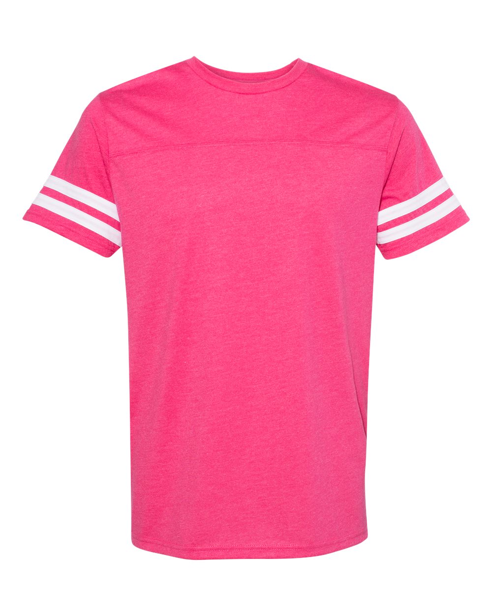 LAT Unisex Football Fine Jersey Tee. 6937 - Vintage Hot Pink/ White