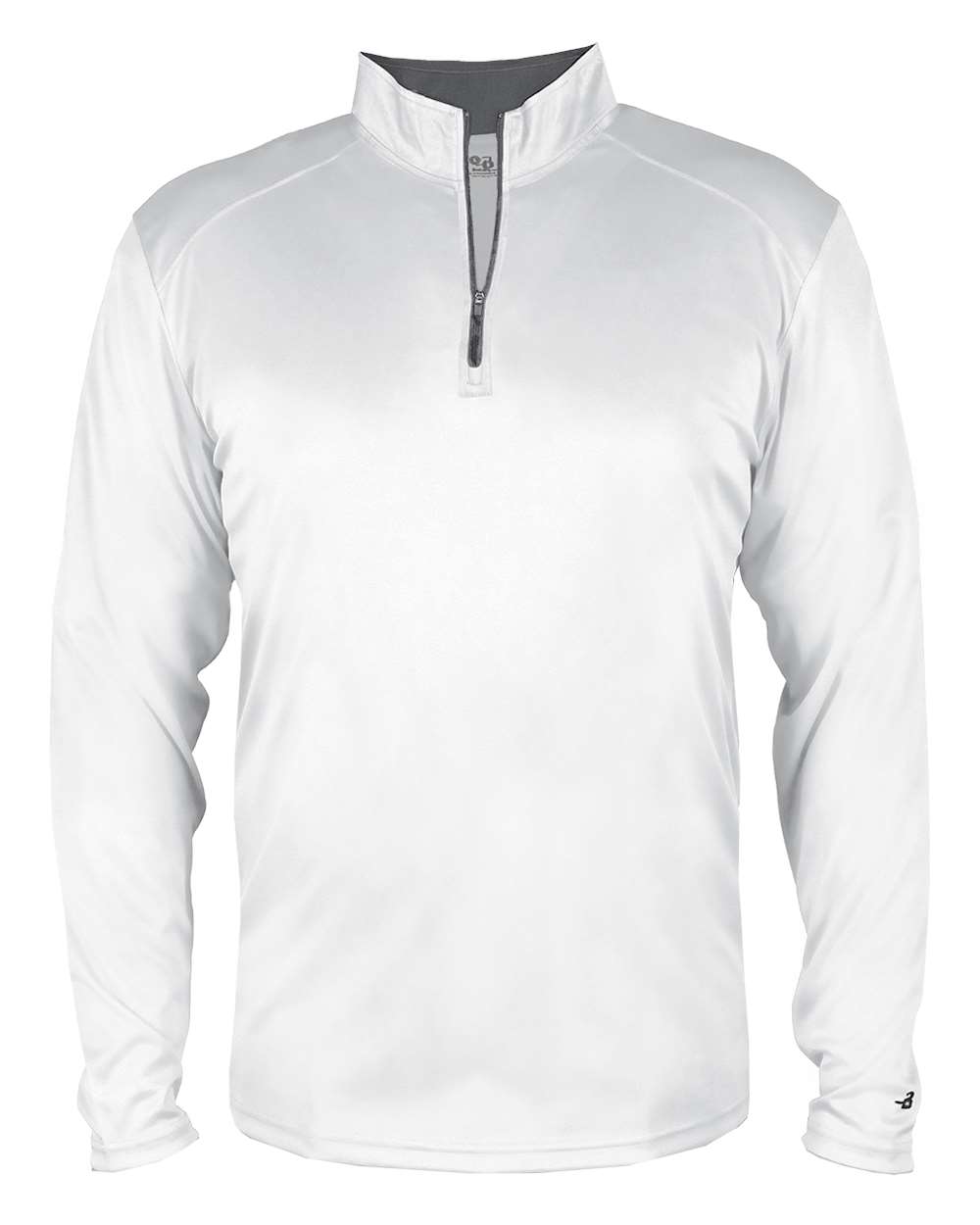 Badger Youth B-Core Quarter-Zip Pullover. 2102 - White/ Graphite