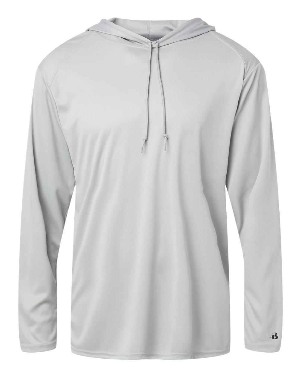 Badger Unisex B-Core Hooded Long Sleeve T-Shirt. 4105 - Silver