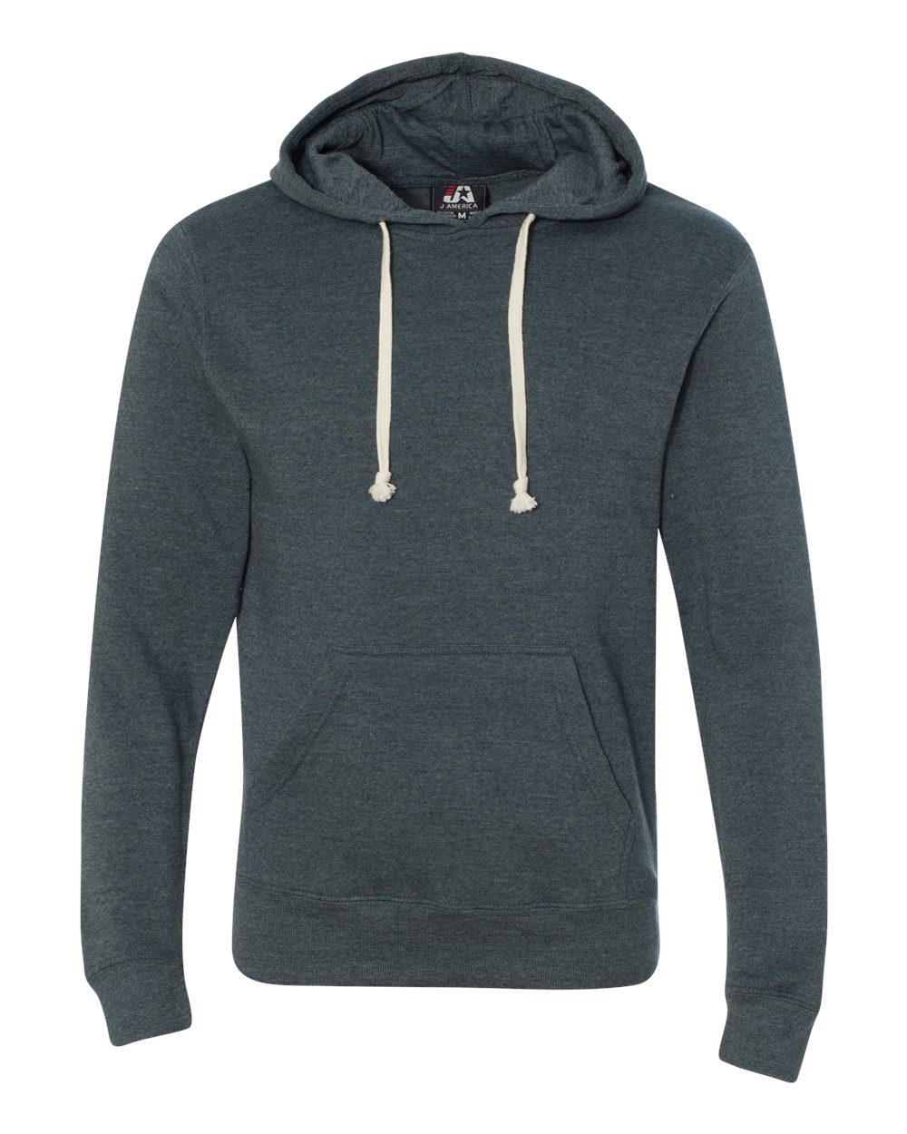 J. America Men's Triblend Fleece Hooded Sweatshirt. 8871 - Navy Triblend