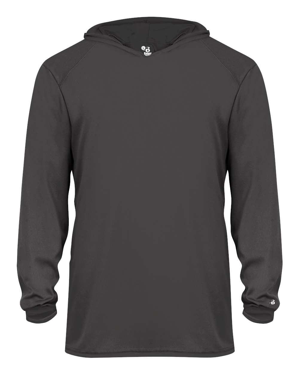 Badger Youth B-Core Hooded Long Sleeve T-Shirt. 2105 - Graphite