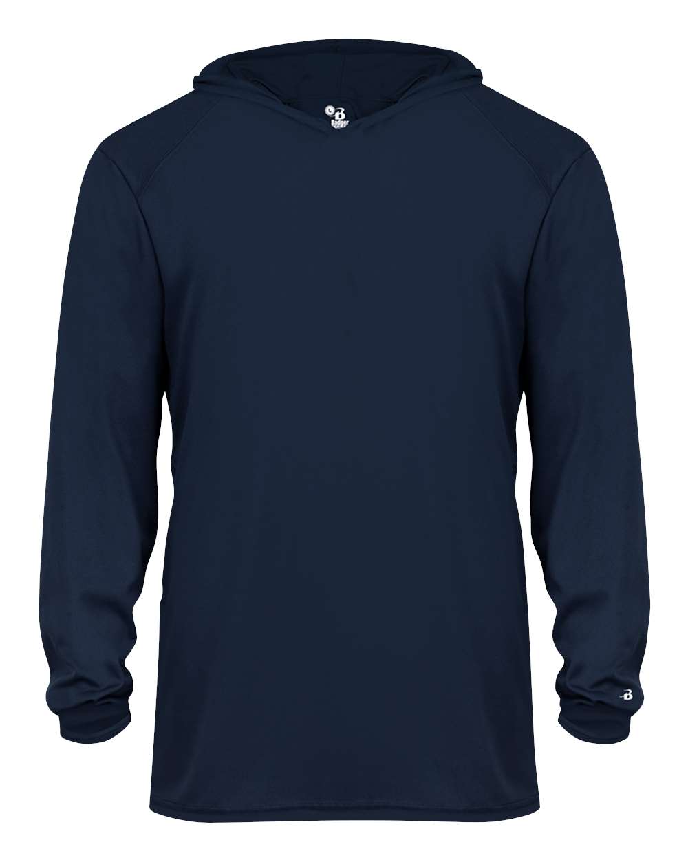 Badger Youth B-Core Hooded Long Sleeve T-Shirt. 2105 - Navy