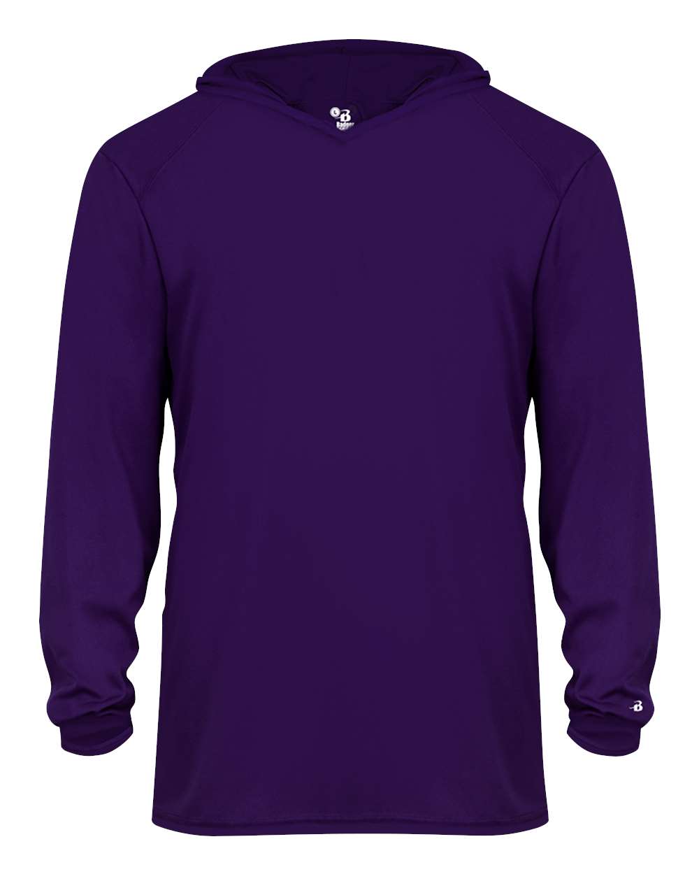 Badger Youth B-Core Hooded Long Sleeve T-Shirt. 2105 - Purple