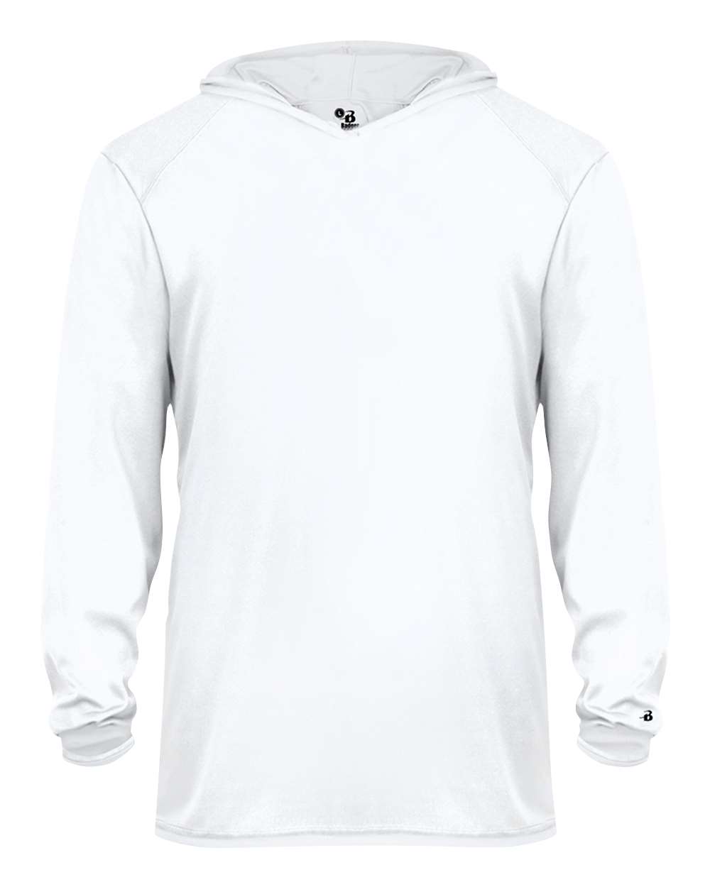 Badger Youth B-Core Hooded Long Sleeve T-Shirt. 2105 - White