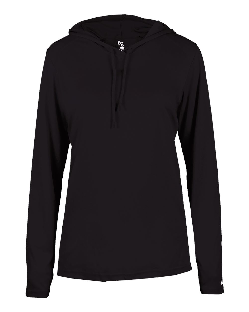 Badger Women's B-Core Hooded Long Sleeve T-Shirt. 4165 - Black
