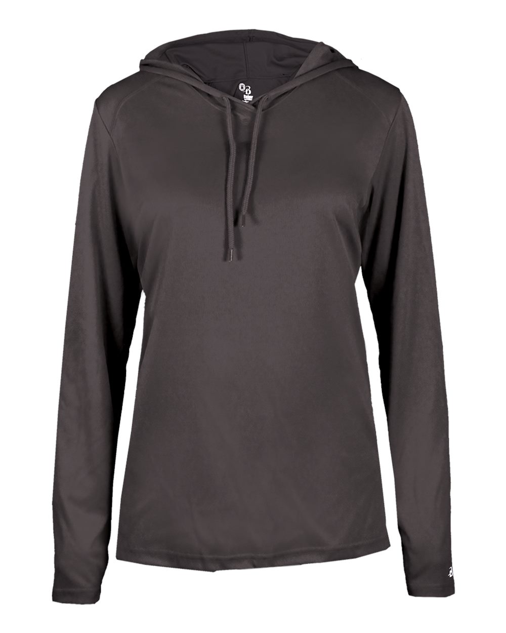 Badger Women's B-Core Hooded Long Sleeve T-Shirt. 4165 - Graphite