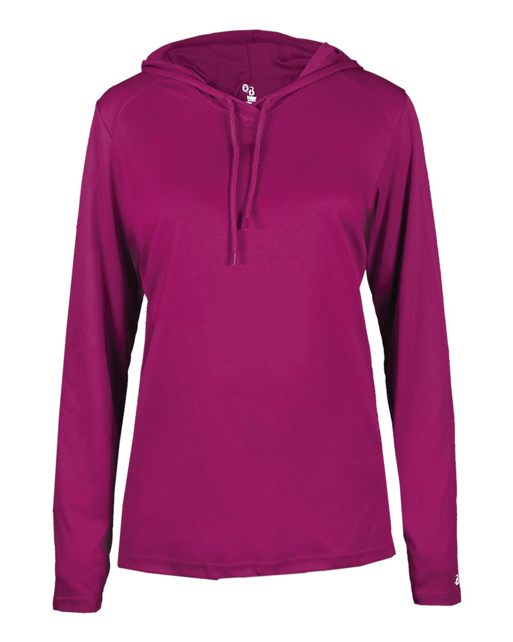 Badger Women's B-Core Hooded Long Sleeve T-Shirt. 4165 - Hot Pink