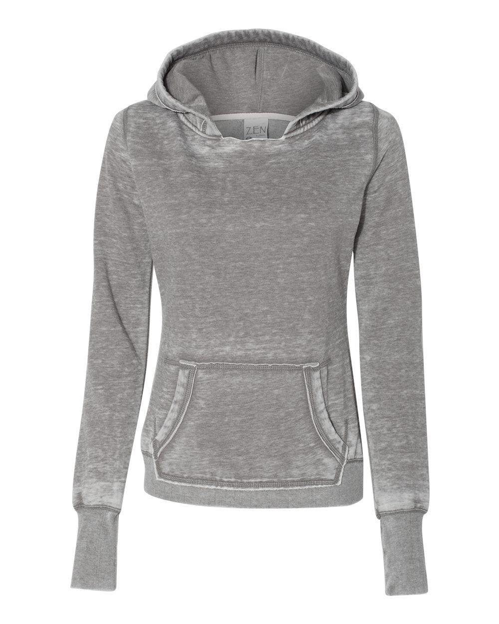 J. America Women's Zen Fleece Hooded Sweatshirt. 8912 - Cement