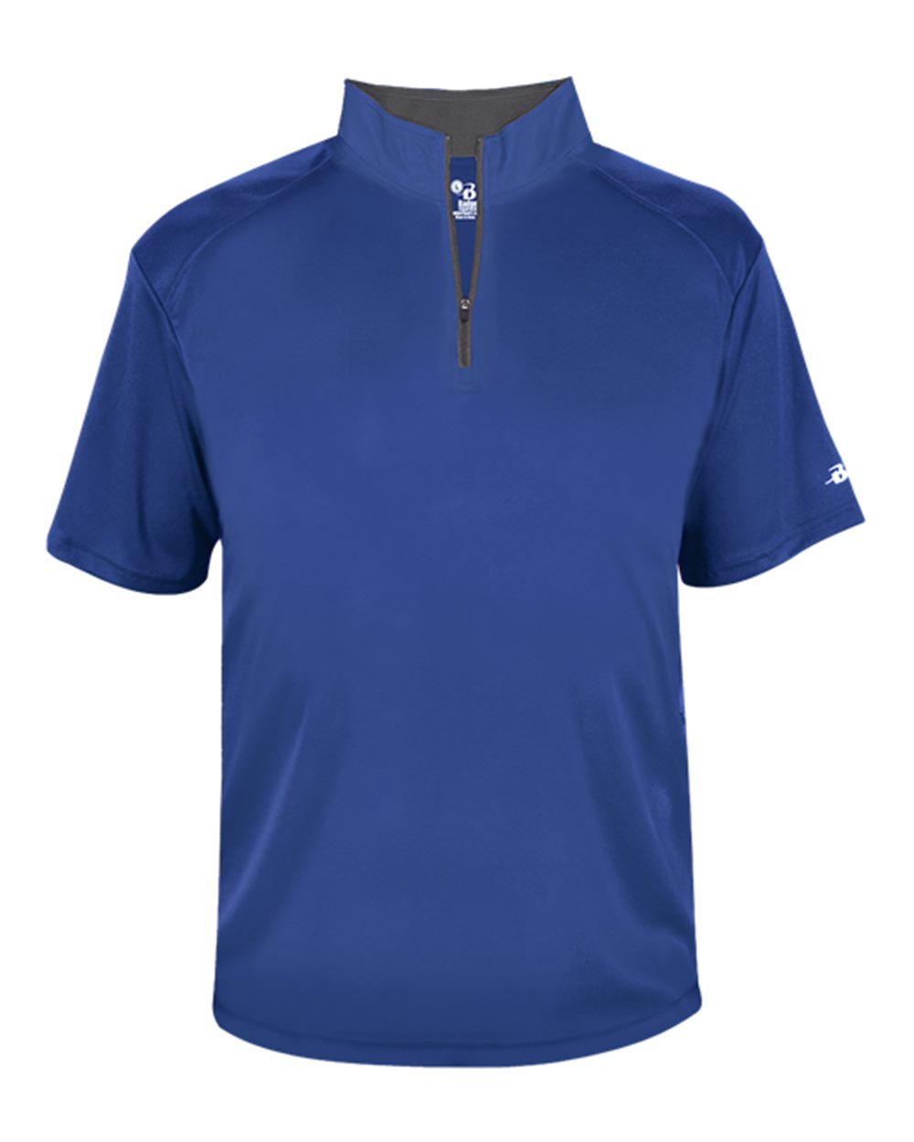 Badger Men's B-Core Short Sleeve Quarter-Zip. 4199 - Royal/ Graphite