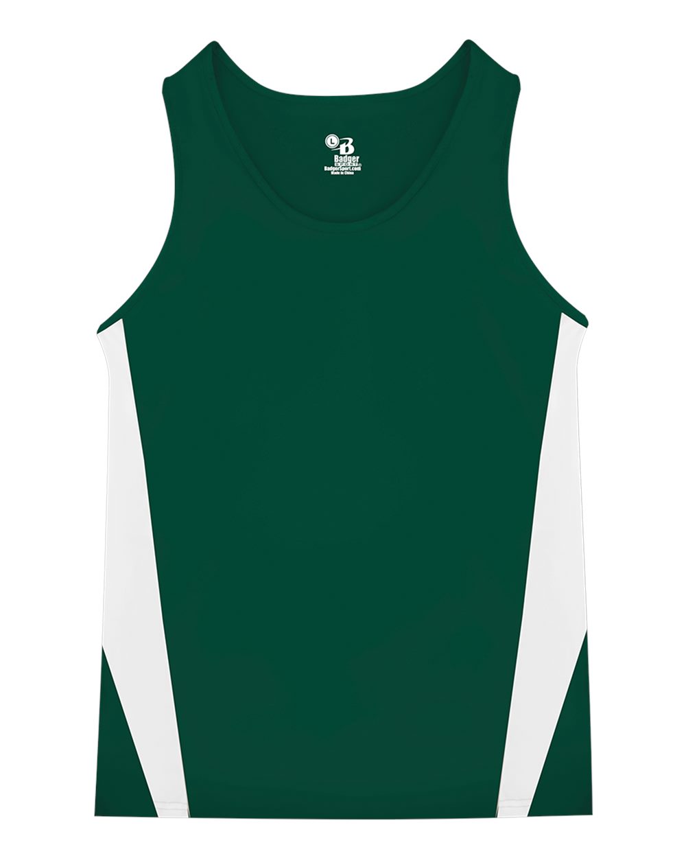 Alleson Athletic Men's Stride Singlet. 8667 - Forest/ White